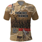 Tuskegee Airmen  Red Tails Tribute Polo Shirt Black History Air Force - African Pride
