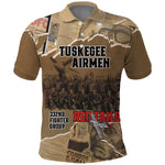 Tuskegee Airmen Red Tails Tribute Polo Shirt Black History Air Force LT18