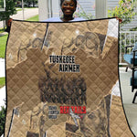 Tuskegee Airmen  Red Tails Tribute Quilt Black History Air Force - African Pride