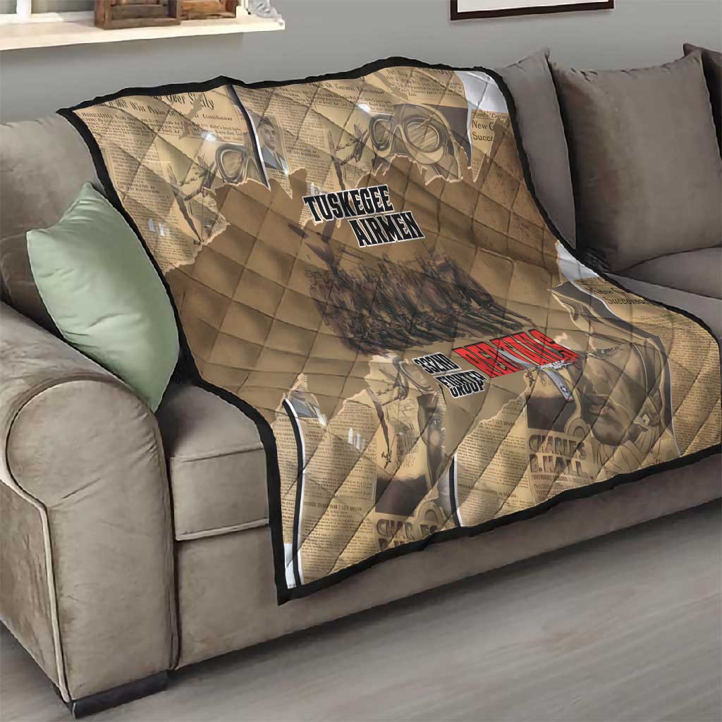 Tuskegee Airmen  Red Tails Tribute Quilt Black History Air Force - African Pride