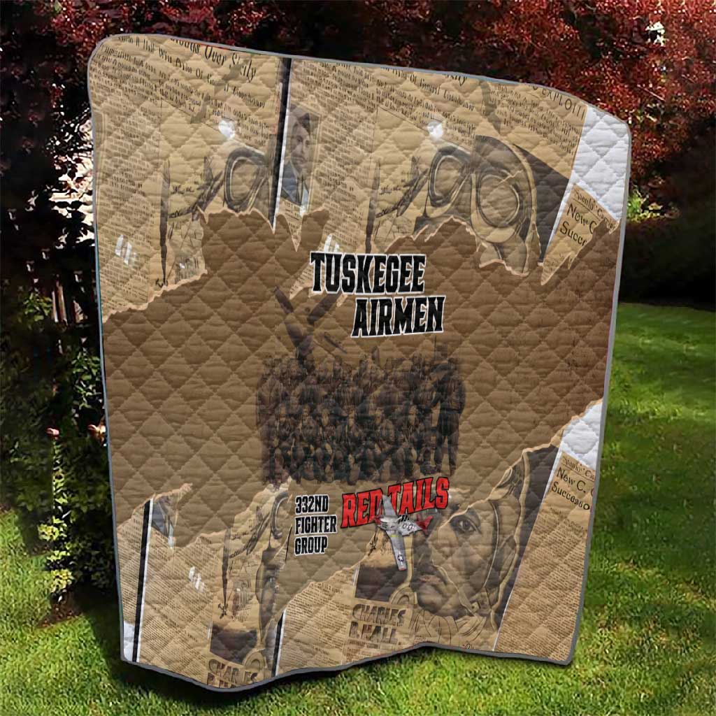 Tuskegee Airmen  Red Tails Tribute Quilt Black History Air Force - African Pride