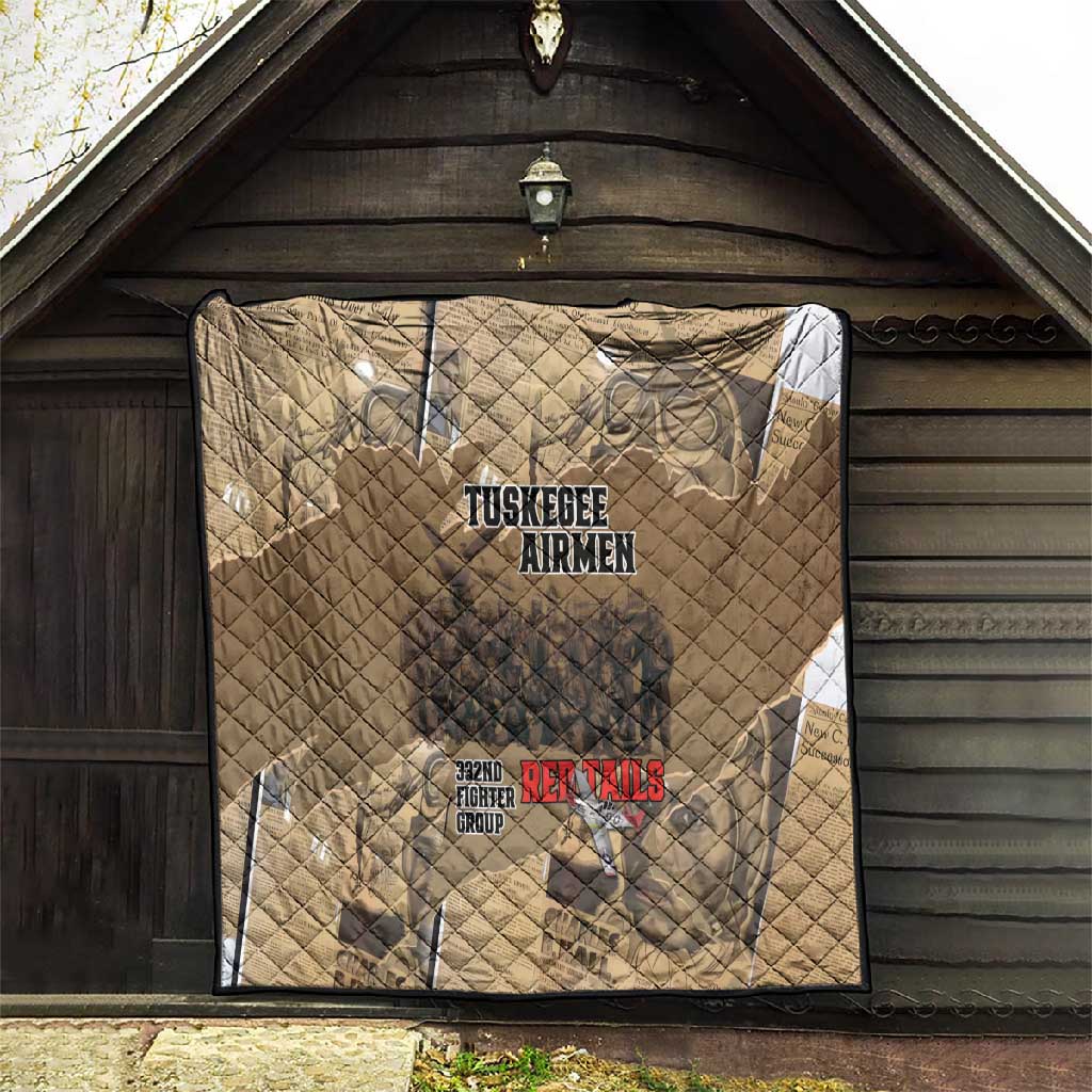 Tuskegee Airmen  Red Tails Tribute Quilt Black History Air Force - African Pride