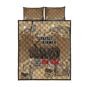 Tuskegee Airmen  Red Tails Tribute Quilt Bed Set Black History Air Force - African Pride