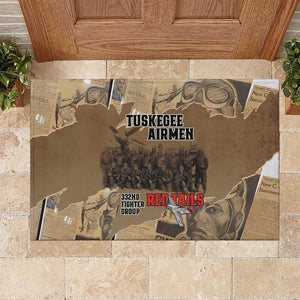 Tuskegee Airmen  Red Tails Tribute Rubber Doormat Black History Air Force - African Pride