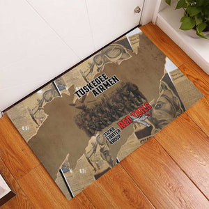 Tuskegee Airmen  Red Tails Tribute Rubber Doormat Black History Air Force - African Pride