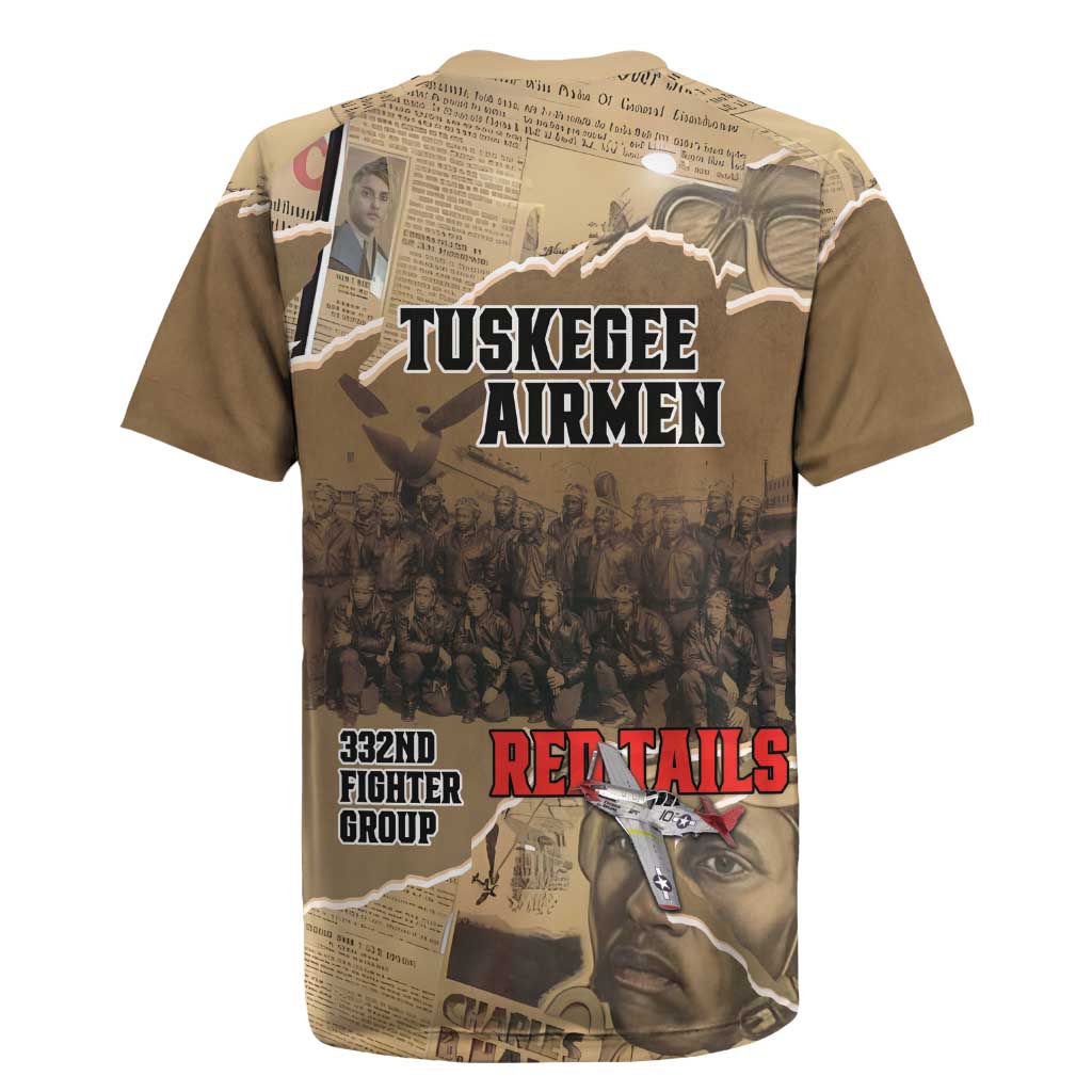 Tuskegee Airmen  Red Tails Tribute Rugby Jersey Black History Air Force - African Pride