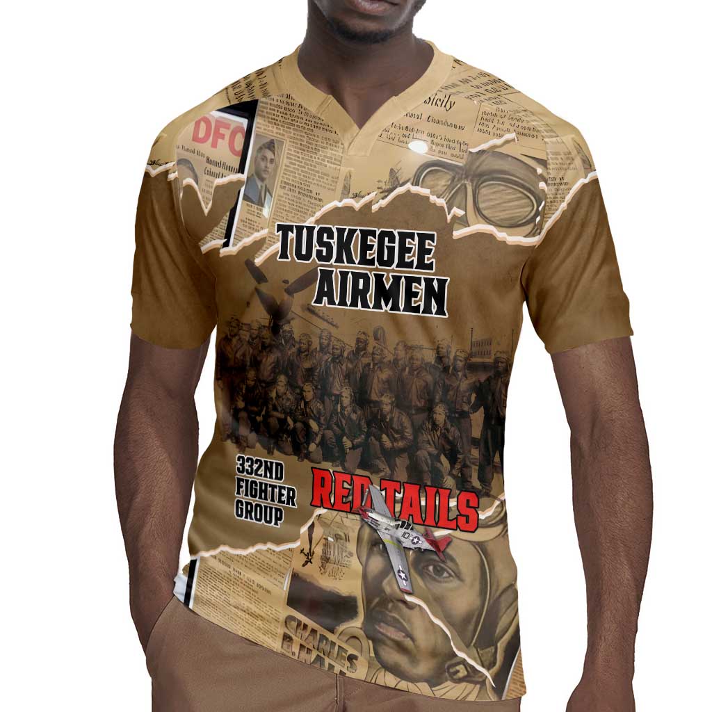 Tuskegee Airmen  Red Tails Tribute Rugby Jersey Black History Air Force - African Pride