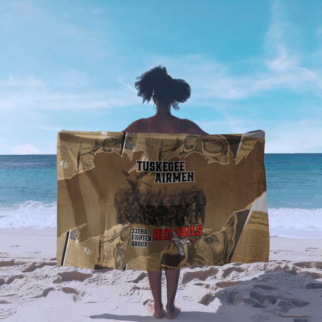 Tuskegee Airmen  Red Tails Tribute Sarong Black History Air Force - African Pride