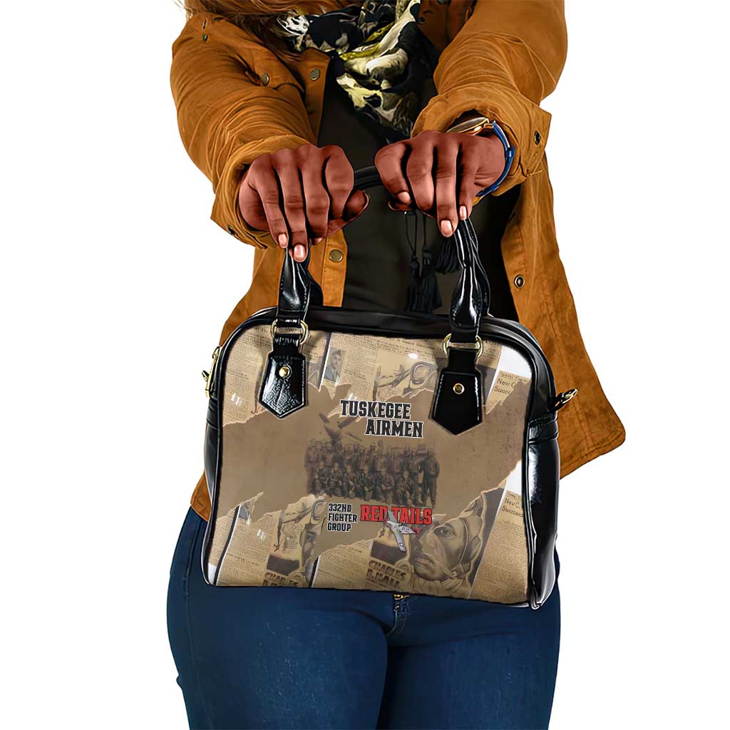 Tuskegee Airmen  Red Tails Tribute Shoulder Handbag Black History Air Force - African Pride