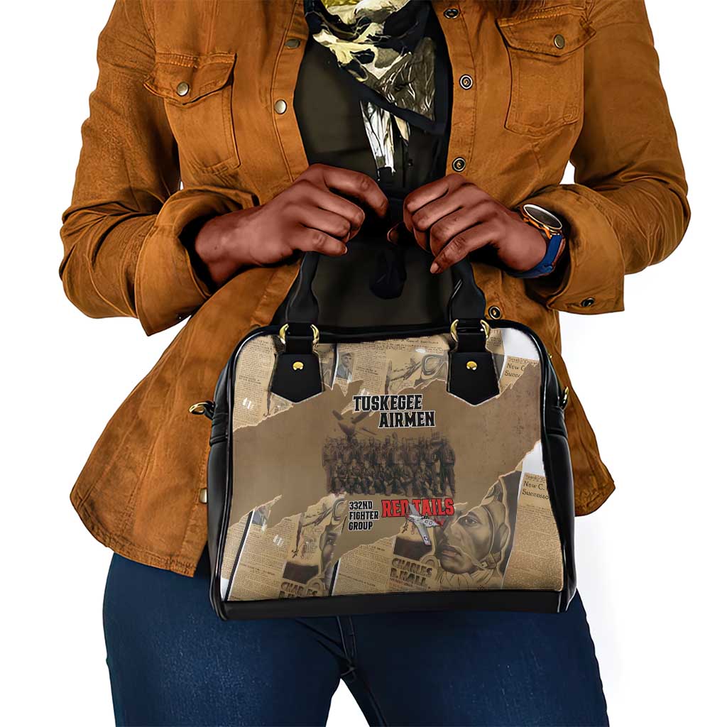 Tuskegee Airmen  Red Tails Tribute Shoulder Handbag Black History Air Force - African Pride
