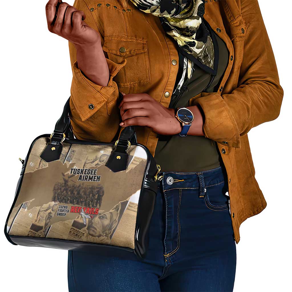 Tuskegee Airmen  Red Tails Tribute Shoulder Handbag Black History Air Force - African Pride