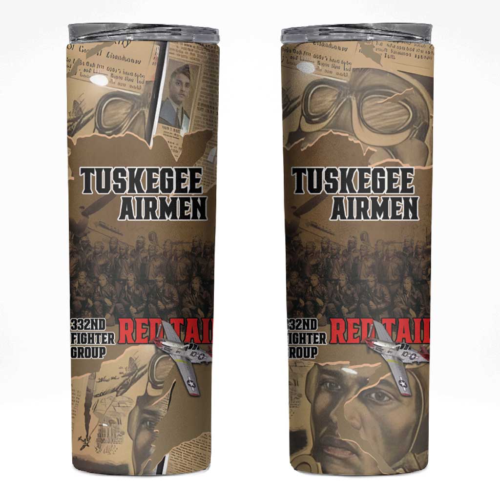 Tuskegee Airmen  Red Tails Tribute Skinny Tumbler Black History Air Force - African Pride