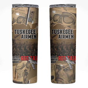 Tuskegee Airmen  Red Tails Tribute Skinny Tumbler Black History Air Force - African Pride