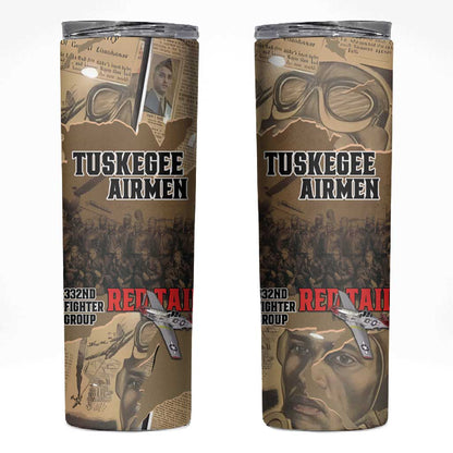 Tuskegee Airmen  Red Tails Tribute Skinny Tumbler Black History Air Force - African Pride