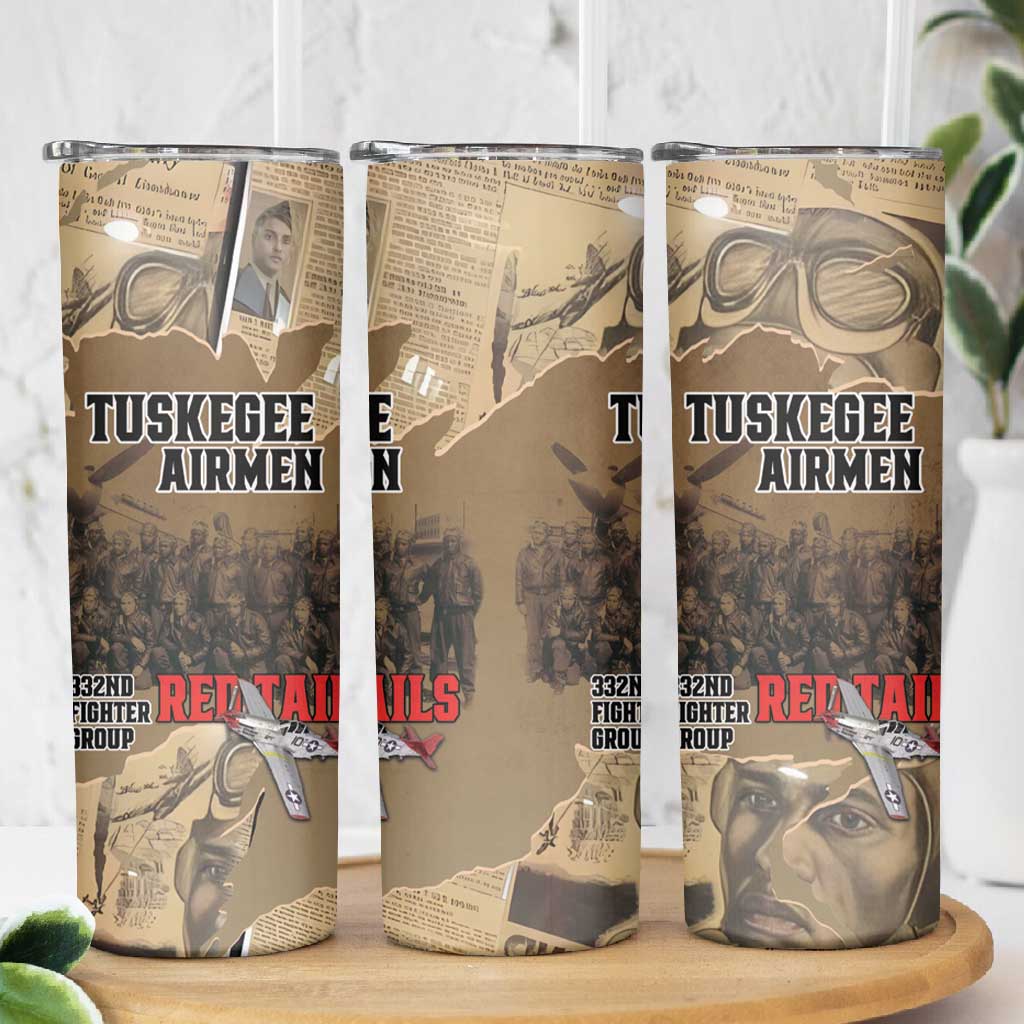 Tuskegee Airmen  Red Tails Tribute Skinny Tumbler Black History Air Force - African Pride