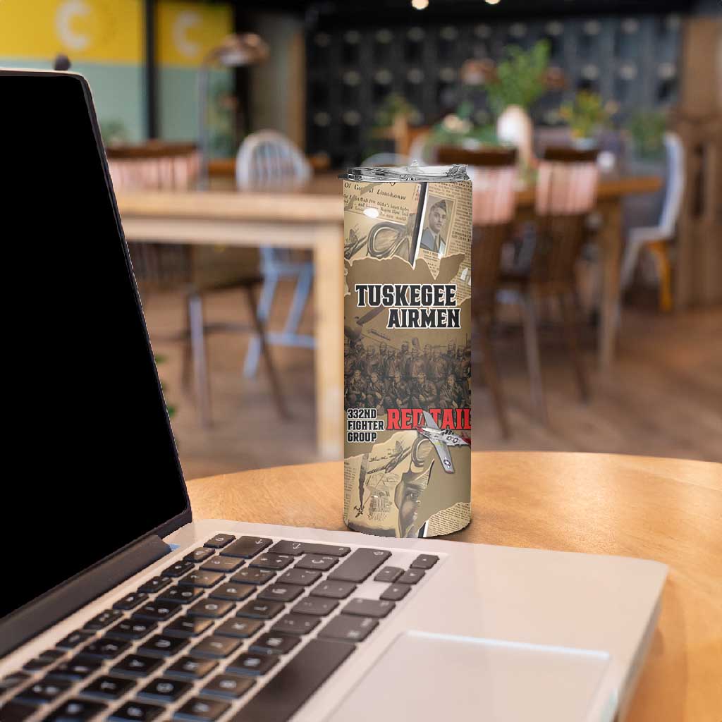 Tuskegee Airmen  Red Tails Tribute Skinny Tumbler Black History Air Force - African Pride
