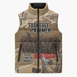 Tuskegee Airmen  Red Tails Tribute Sleeveless Puffer Jacket Black History Air Force