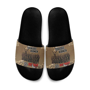 Tuskegee Airmen  Red Tails Tribute Slide Sandals Black History Air Force