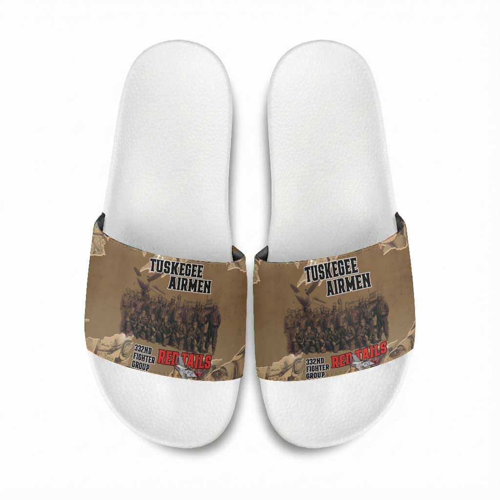 Tuskegee Airmen  Red Tails Tribute Slide Sandals Black History Air Force