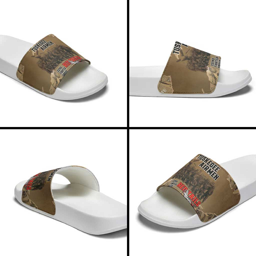 Tuskegee Airmen  Red Tails Tribute Slide Sandals Black History Air Force