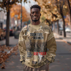 Tuskegee Airmen  Red Tails Tribute Sweatshirt Black History Air Force - African Pride