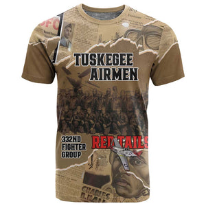 Tuskegee Airmen  Red Tails Tribute T shirt Black History Air Force - African Pride