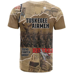 Tuskegee Airmen  Red Tails Tribute T shirt Black History Air Force - African Pride
