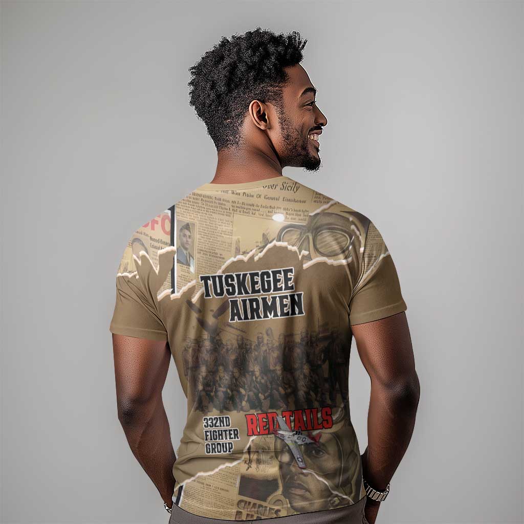 Tuskegee Airmen  Red Tails Tribute T shirt Black History Air Force - African Pride