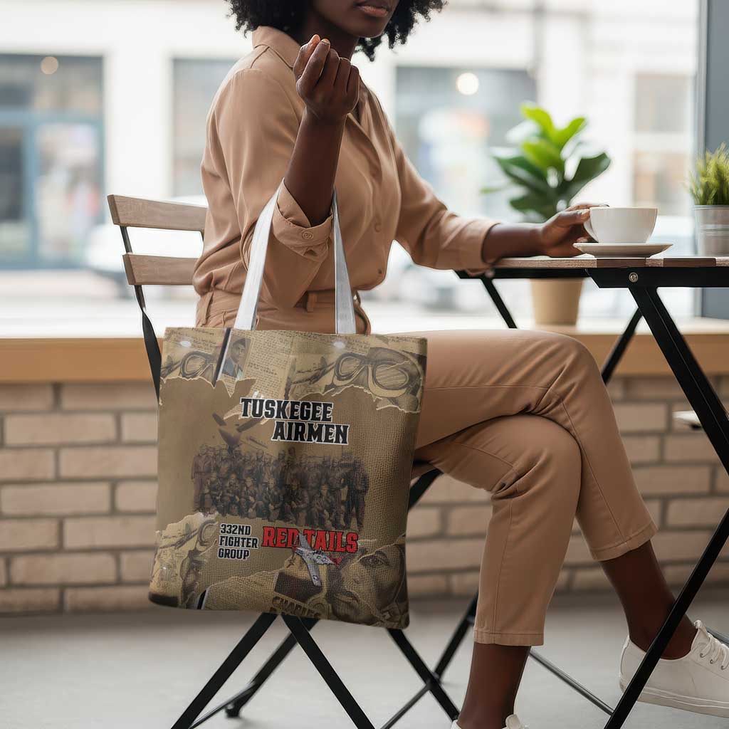 Tuskegee Airmen  Red Tails Tribute Tote Bag Black History Air Force
