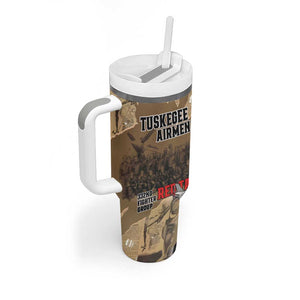 Tuskegee Airmen  Red Tails Tribute Tumbler With Handle Black History Air Force - African Pride