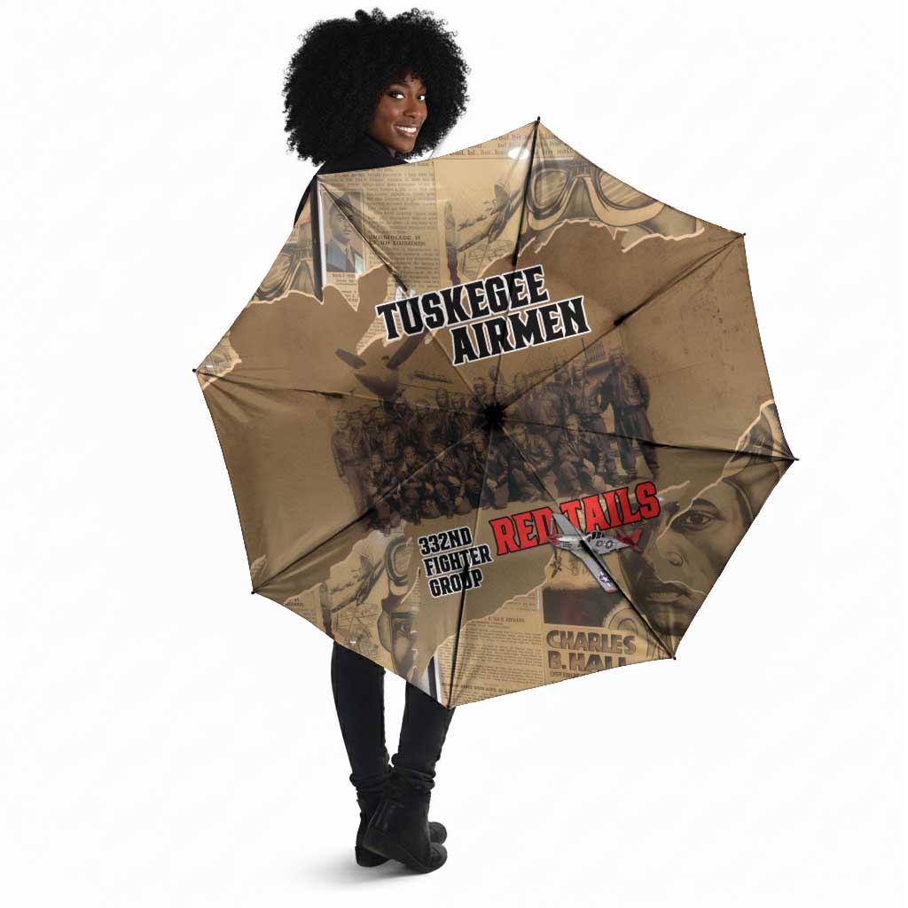 Tuskegee Airmen  Red Tails Tribute Umbrella Black History Air Force