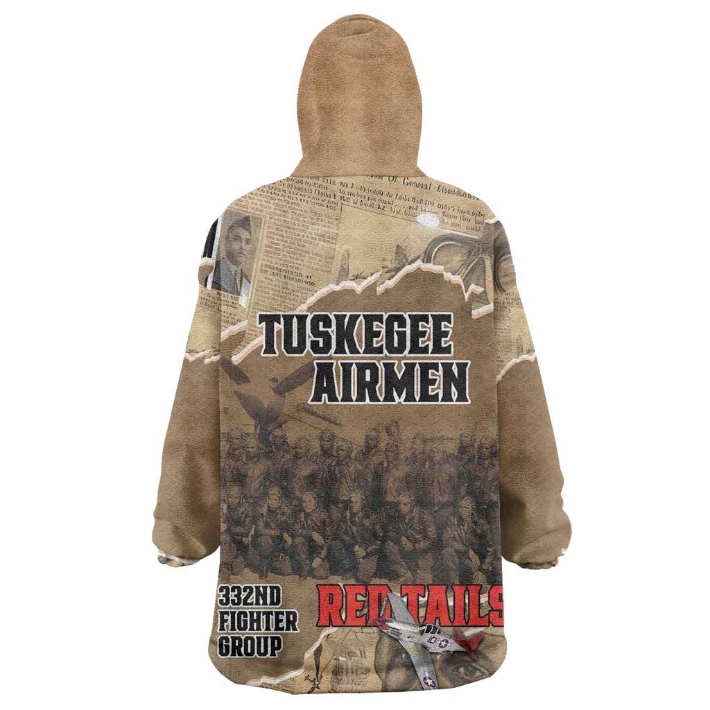 Tuskegee Airmen  Red Tails Tribute Wearable Blanket Hoodie Black History Air Force - African Pride