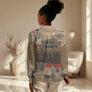 Tuskegee Airmen  Red Tails Tribute Women Casual Shirt Black History Air Force - African Pride