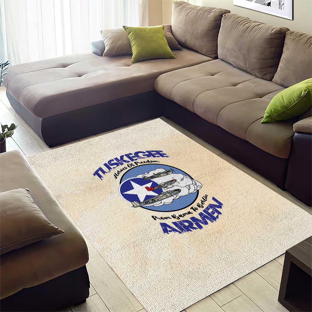 Tuskegee Airmen Red Tails Area Rug Heroes Of Freedom Retro Style - African Pride