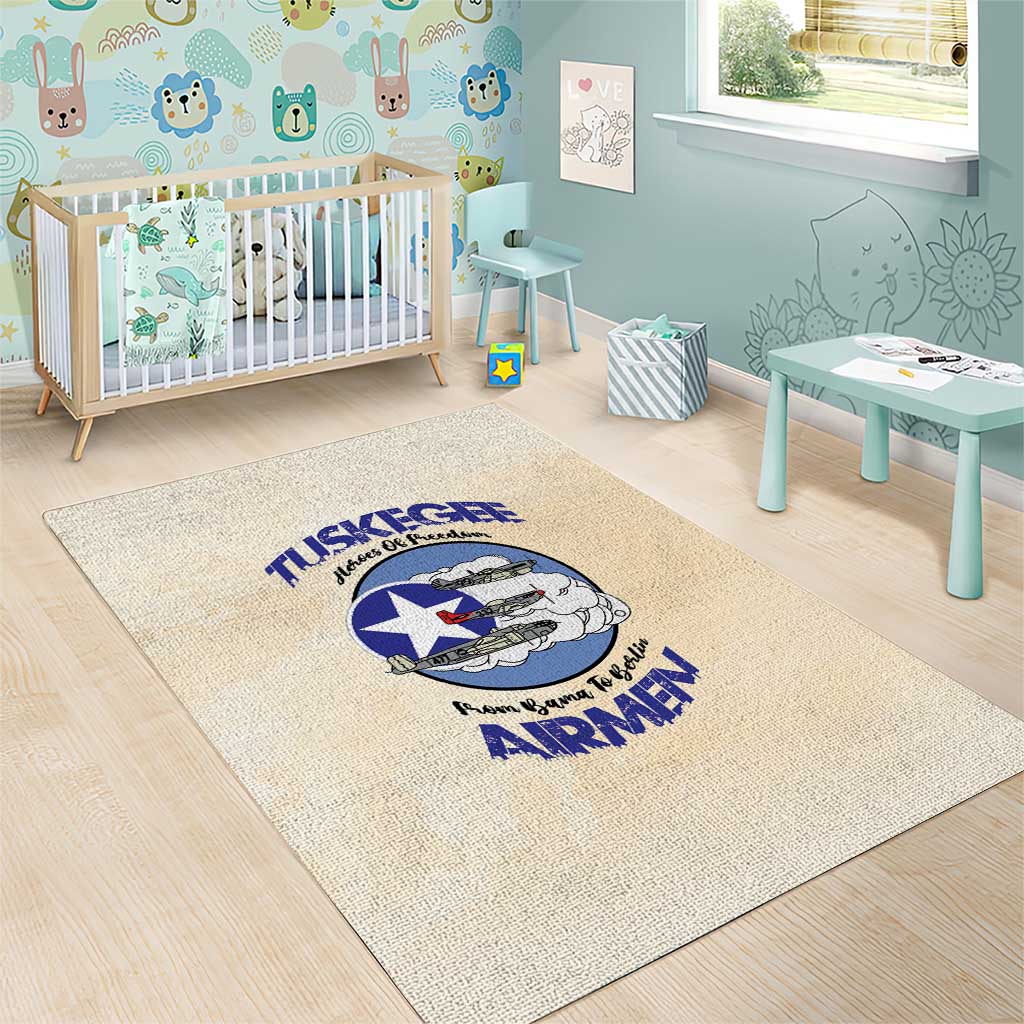Tuskegee Airmen Red Tails Area Rug Heroes Of Freedom Retro Style - African Pride
