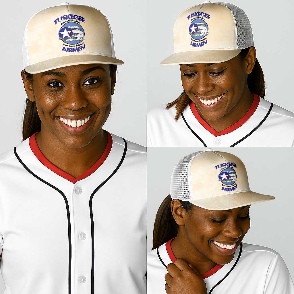 Tuskegee Airmen Red Tails Baseball Net Cap Heroes Of Freedom Retro Style - African Pride