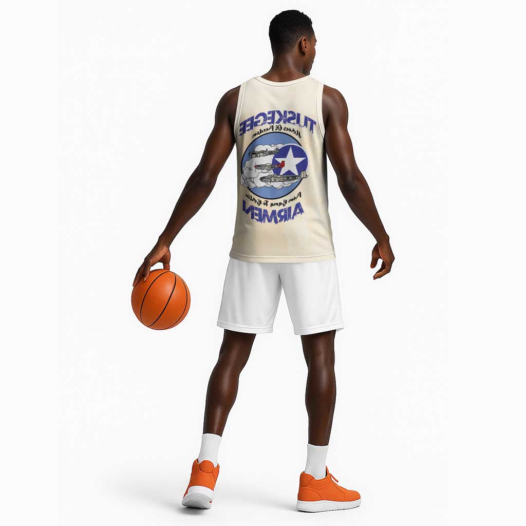 Tuskegee Airmen Red Tails Basketball Jersey Heroes Of Freedom Retro Style - African Pride