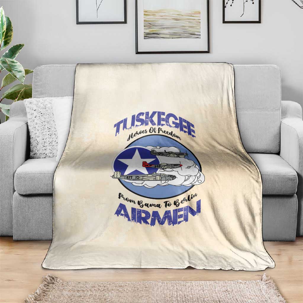 Tuskegee Airmen Red Tails Blanket Heroes Of Freedom Retro Style - African Pride
