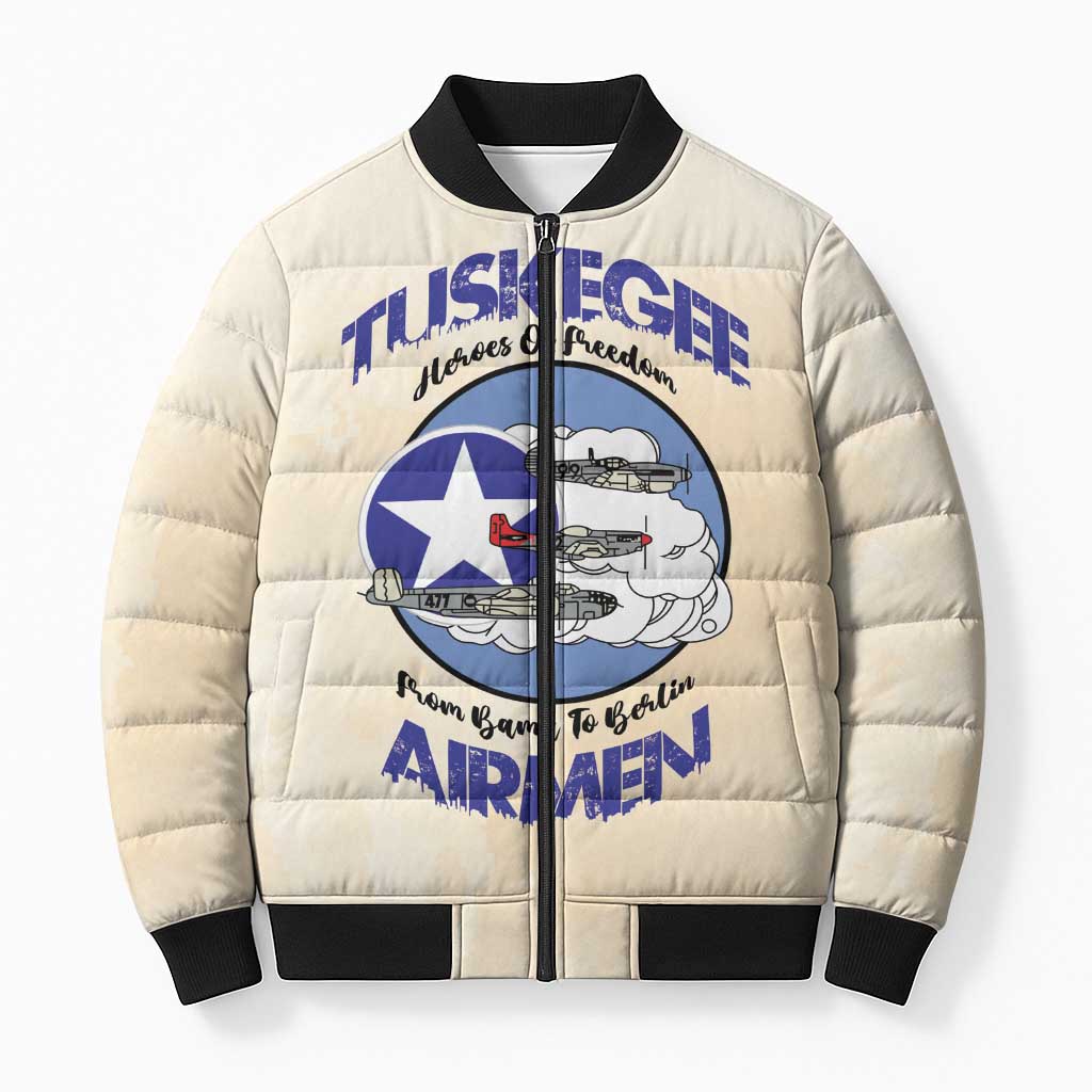 Tuskegee Airmen Red Tails Bomber Puffer Jacket Heroes Of Freedom Retro Style