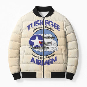 Tuskegee Airmen Red Tails Bomber Puffer Jacket Heroes Of Freedom Retro Style