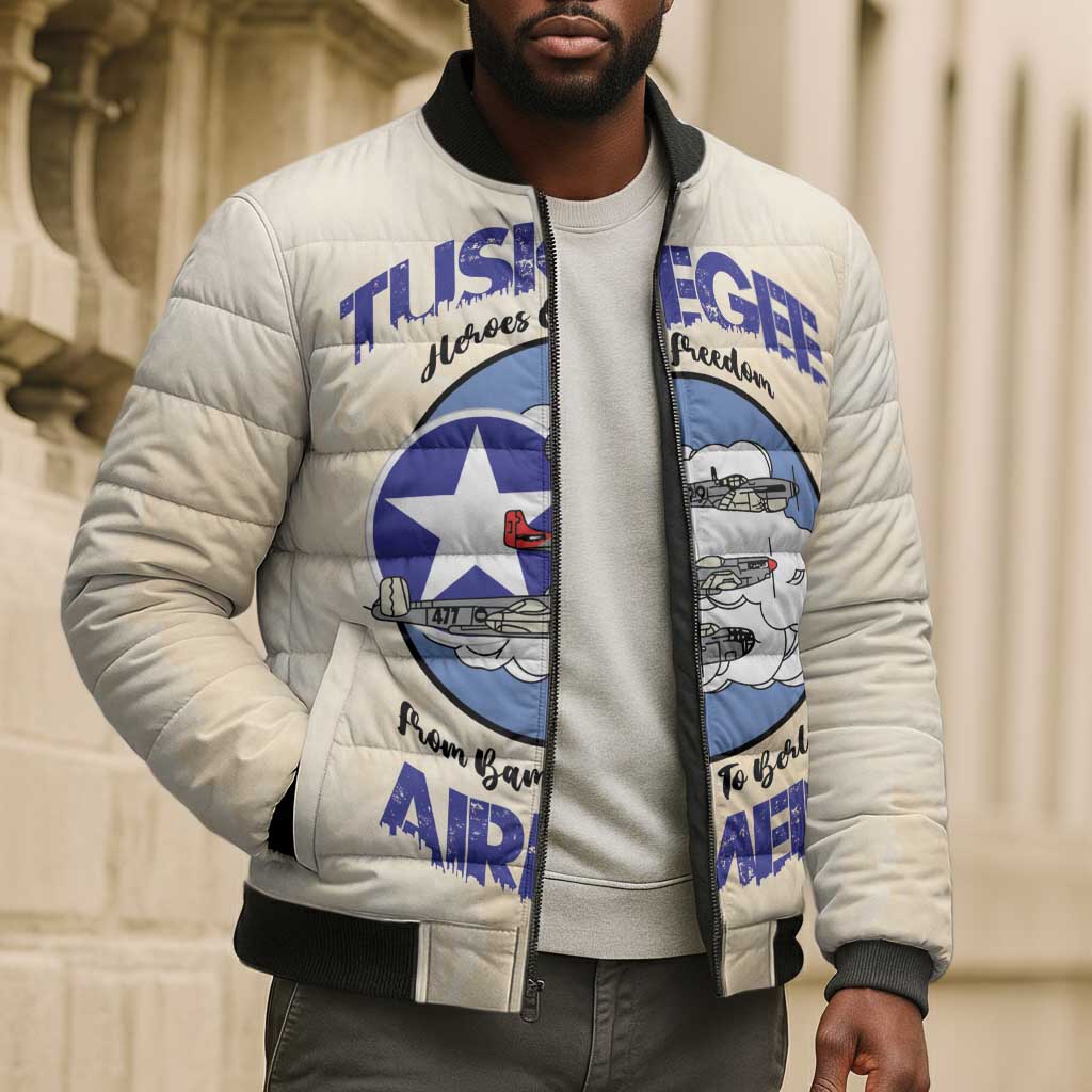 Tuskegee Airmen Red Tails Bomber Puffer Jacket Heroes Of Freedom Retro Style