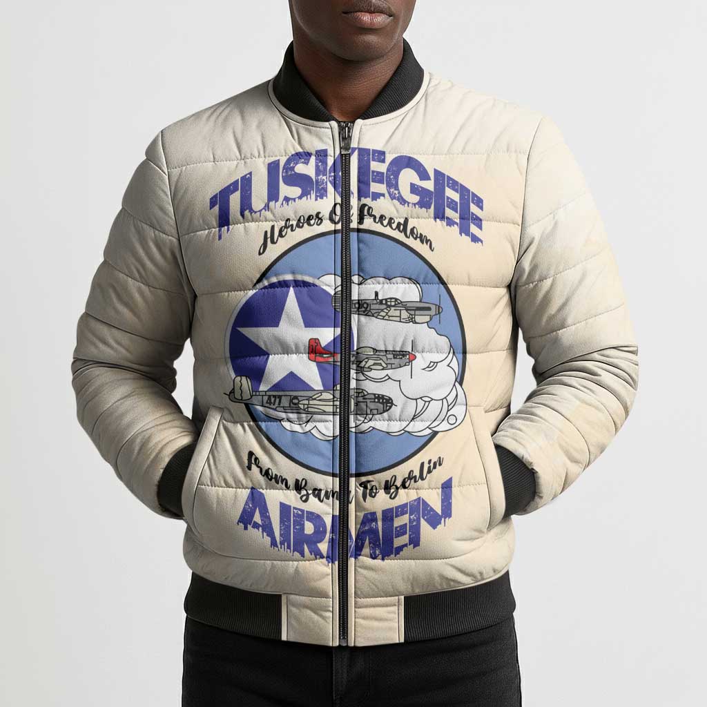 Tuskegee Airmen Red Tails Bomber Puffer Jacket Heroes Of Freedom Retro Style