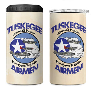Tuskegee Airmen Red Tails 4 in 1 Can Cooler Tumbler Heroes Of Freedom Retro Style - African Pride