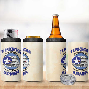 Tuskegee Airmen Red Tails 4 in 1 Can Cooler Tumbler Heroes Of Freedom Retro Style - African Pride