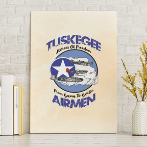 Tuskegee Airmen Red Tails Canvas Wall Art Heroes Of Freedom Retro Style - African Pride