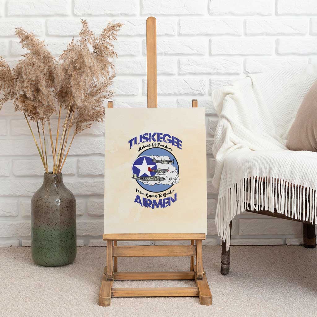 Tuskegee Airmen Red Tails Canvas Wall Art Heroes Of Freedom Retro Style - African Pride