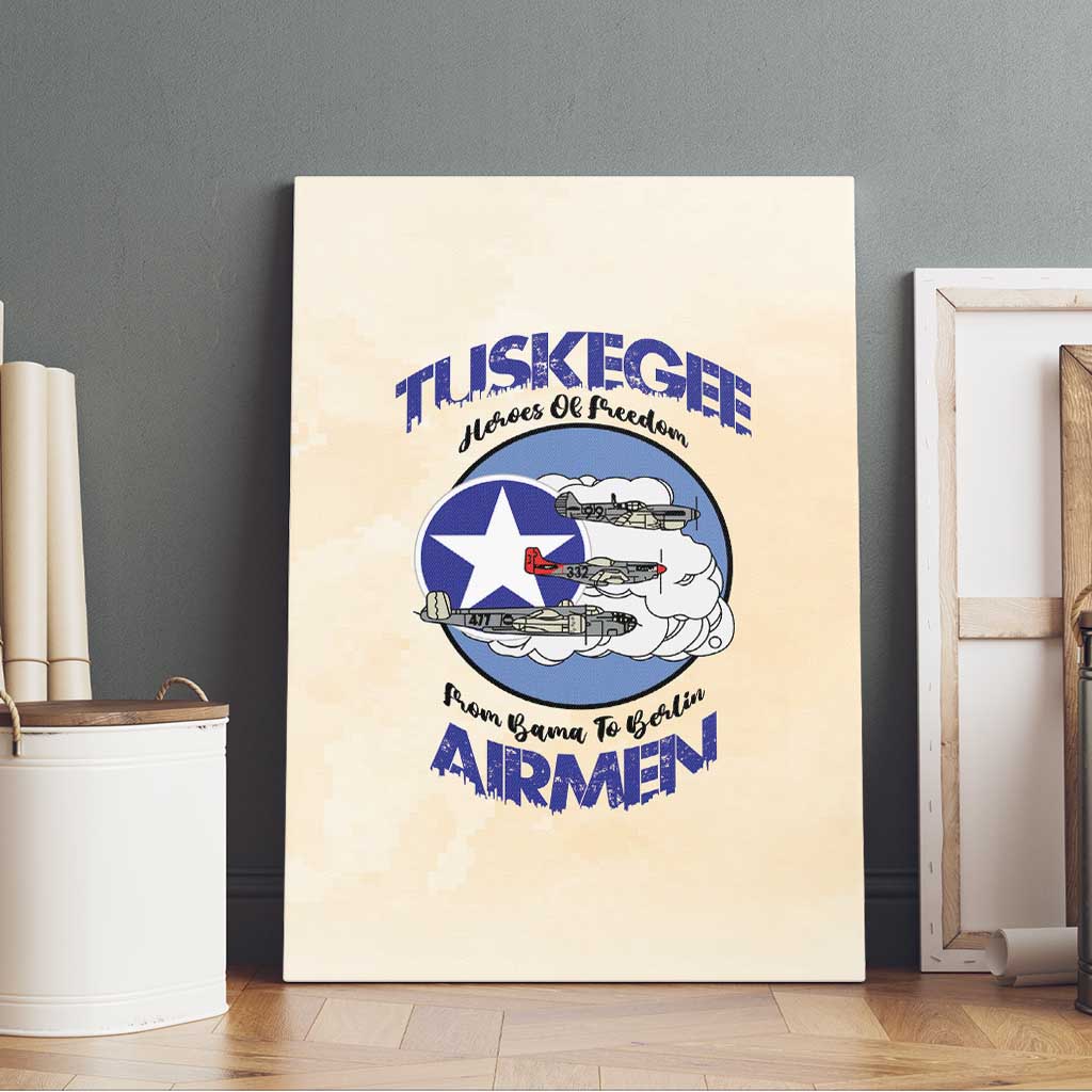 Tuskegee Airmen Red Tails Canvas Wall Art Heroes Of Freedom Retro Style - African Pride