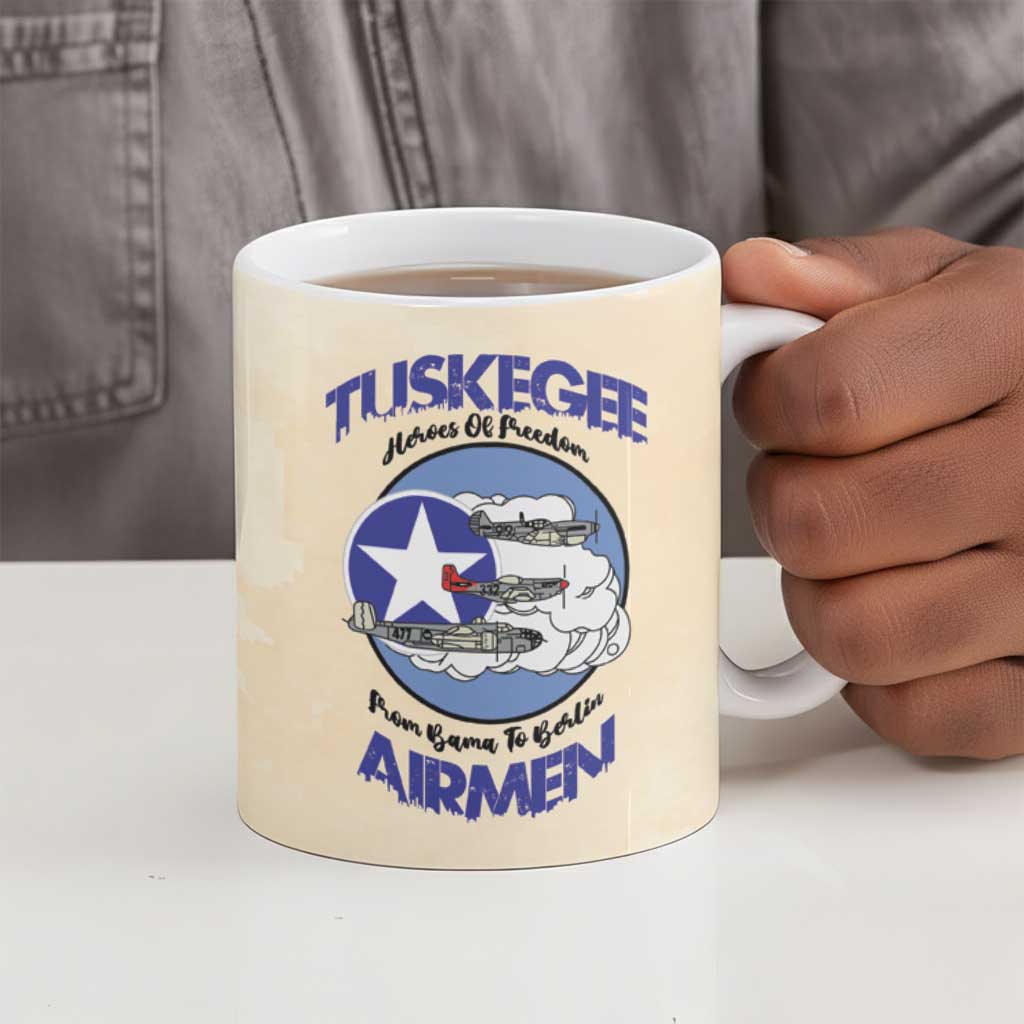 Tuskegee Airmen Red Tails Ceramic Mug Heroes Of Freedom Retro Style