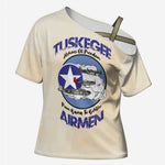 Tuskegee Airmen Red Tails Cross Shoulder Shirt Heroes Of Freedom Retro Style