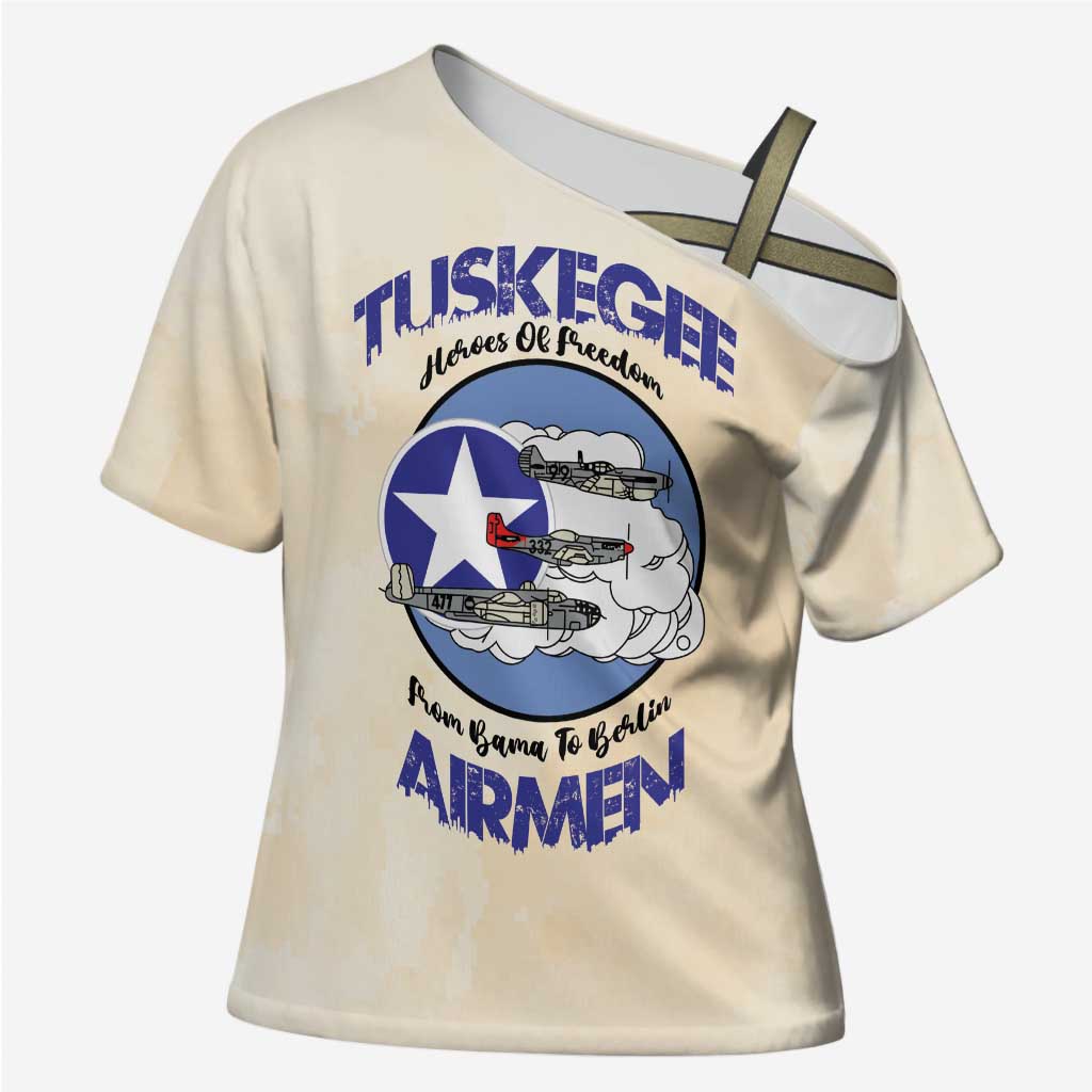 Tuskegee Airmen Red Tails Cross Shoulder Shirt Heroes Of Freedom Retro Style